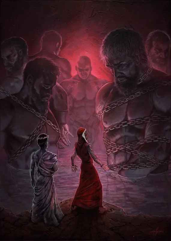 Inferno, dipinto originale di Marco Russo