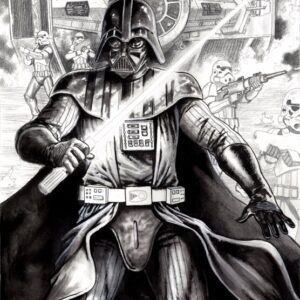 Darth Vader spada laser bianco e nero