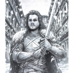 Jon Snow Game of Thrones disegno bianco e nero