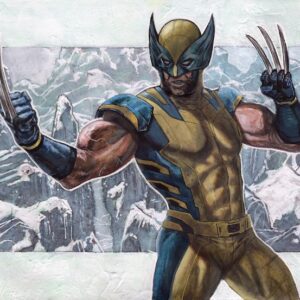 X-Men Wolverine d'inverno a colori costume classico giallo e blu