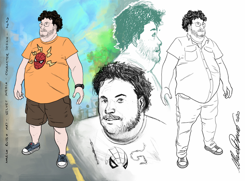 Studio design personaggio maschile velvet media