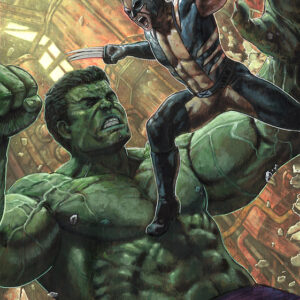 Hulk vs Wolverine dipinto a colori