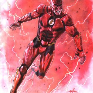 Flash in corsa con costume film Justice League rosso